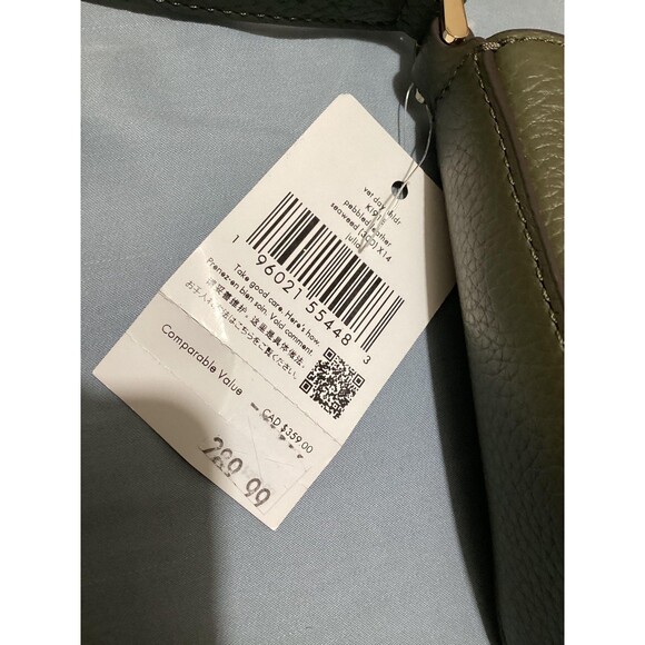 Kate Spade Shoulder Bag Womens Olive Green Small Pebbled Leather Julia New Tags - Picture 4 of 9